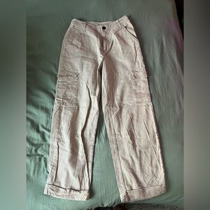 Tan Wide Leg Cargo Pants